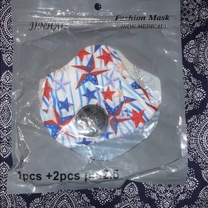Red white and blue star mask